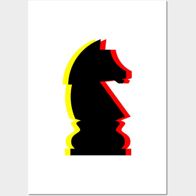 Trippy Knight Piece (Yellow and Red) Wall Art by inotyler